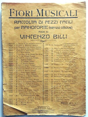 MUSIKBLUMEN PARTITUR N,44 VINCENZO BILLI SONATE FAST GEMUSTERT FORLIVESI