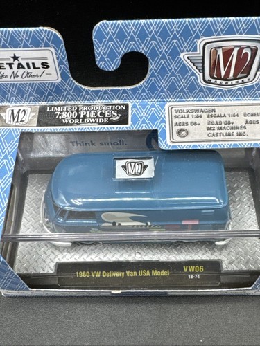 Look 2018 M2 Machines BLUE PLUMBER 1960 VW DELIVERY VAN USA MODEL Auto Thentics - Picture 2 of 7