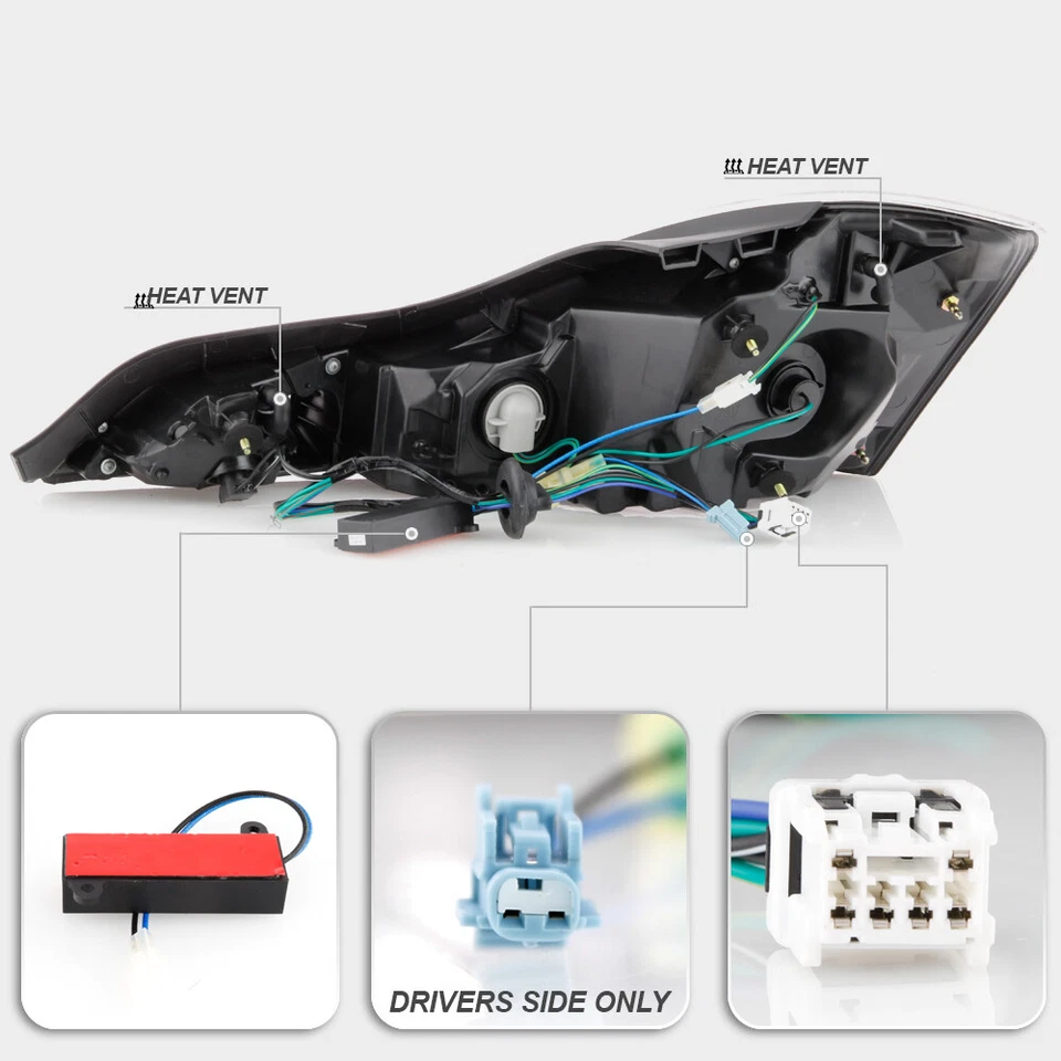 2008-2013 G37/14-15 Q60 cupé negro ahumado 3D tubo luces traseras lámparas de freno Foto 4 de 4