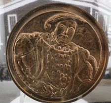 King Henry VIII Bronze Medal 4NW6 Tower Mint London 45mm SP3397