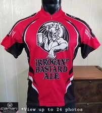 Canari Stone Brewing Arrogant Bastard Ale Beer 3/4 Zip Cycle Jersey Men Sz M