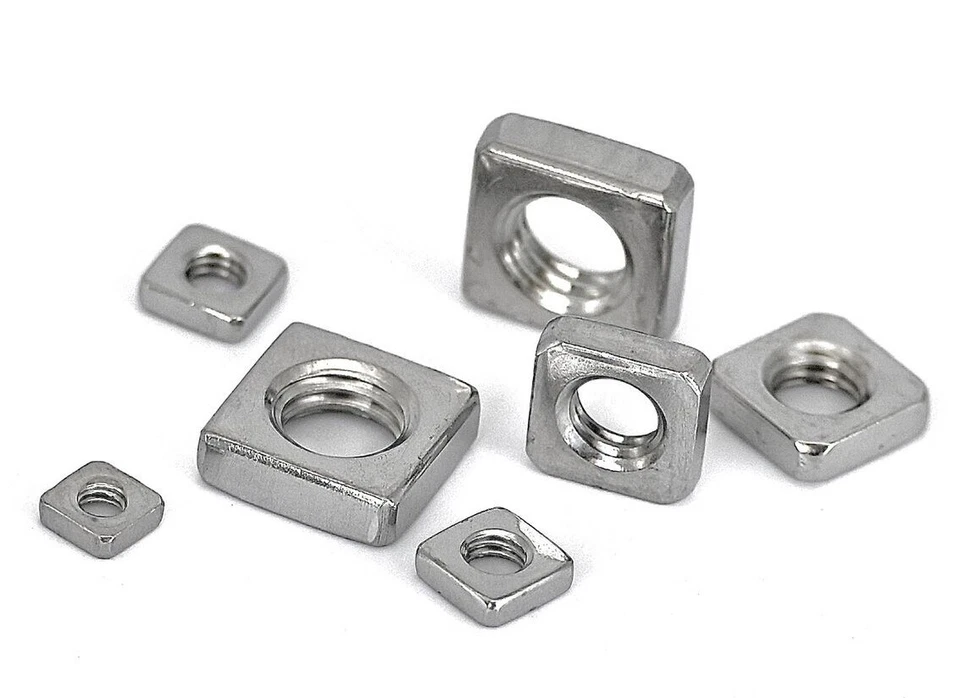 Vierkantmutter Mutter Edelstahl niedrig Gewindeplatte M3 M4 M5 M6 M8 V2A DIN 562 - Bild 3 von 4