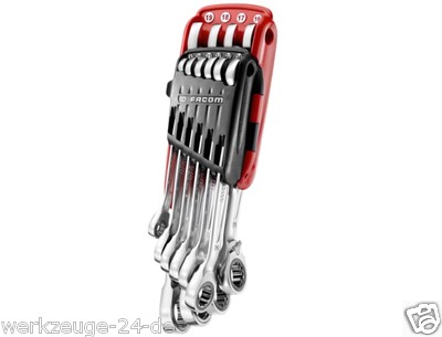 FACOM Satz mit metrischen Ultra Grip Knarren-Gabel-Ringschlüsseln 10-tlg 