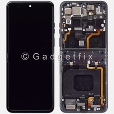 For Motorola Razr 50 XT2453 OLED Display LCD Touch Screen Digitizer Frame Grey