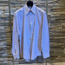 VERSACE CLASSIC Snap Down Shirt Size 50 Purple White Cotton From Japan y5264