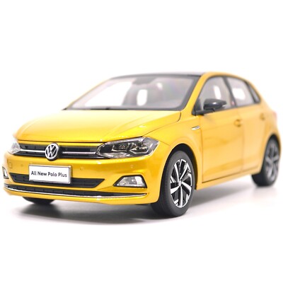 1/18 Scale Volkswagen Polo Plus 2019 Gold Diecast Model Car Paudi