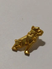Gold Tone Dog Animal Figure Small Tack Lapel Pin