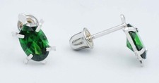 EMERALD 1.44 Cts TURTLE STUD EARRINGS 14K GOLD -Screw backs-NWT