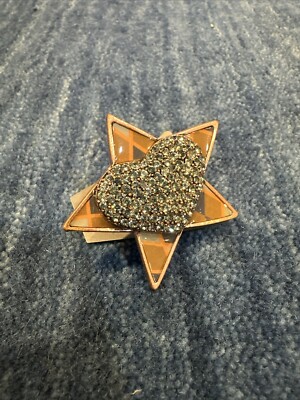 Pilgrim Jewellery Swarovski Crystal Gold Plated Blue Heart Ring