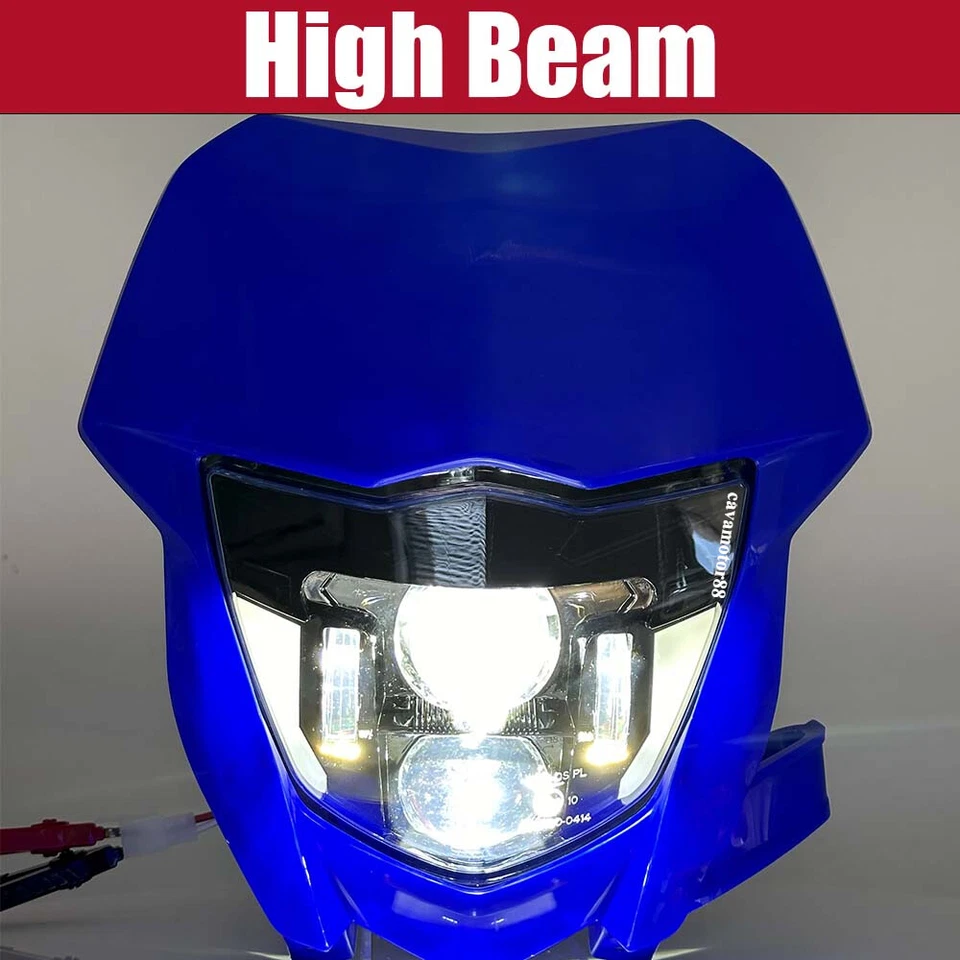 Faro LED con cubierta de máscara azul DRL para Yamaha YZ250F YZ250FX YZ450F YZ450FX Foto 2 de 4