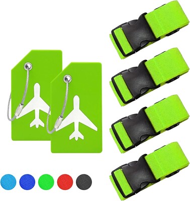 4 Stück Gepäckgurte für Koffer, Gurte verstellbare Gepäckgurte GB51