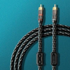 Pair Shielded OFC HiFi RCA Audio Cable With Gold Plated Signal Interconnect Cord
