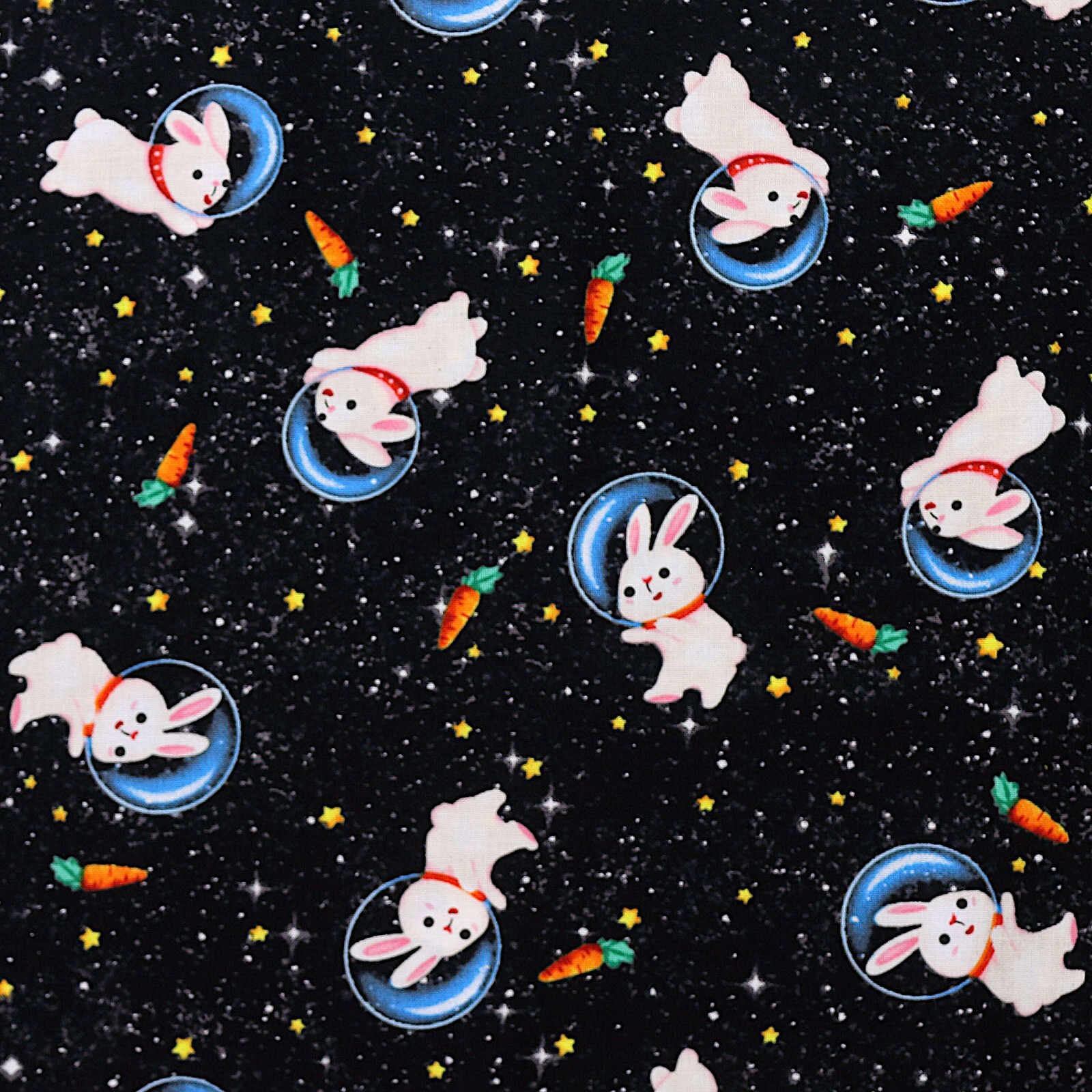 Tela 100 % algodón, Michael Miller - Away We Go, Space Bunny Rabbits