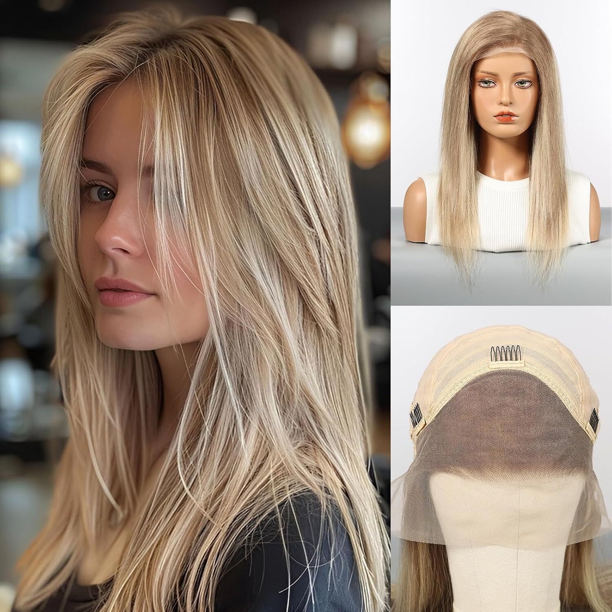 Blonde Wigs Human Hair 13x4 Lace Front Wig for White Women Natural Daily  Wear