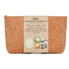 Natural Extracts Travel Wash Bag Gift Set/ Hand Cream / Shower Gel / Body Butter