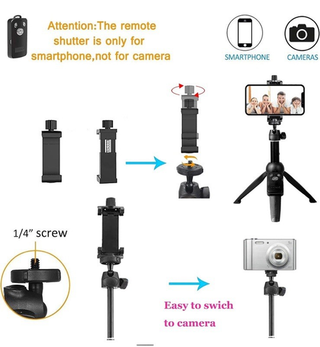 Bluehorn All in One Selfie Stick Phone Tripod Remote Control 40" Aluminum Alloy - Picture 4 of 14
