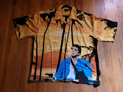 scarface dress shirt Vlone Scarface Printed Shirt - Black Dress Shirts, Clothing - WVLNG21116