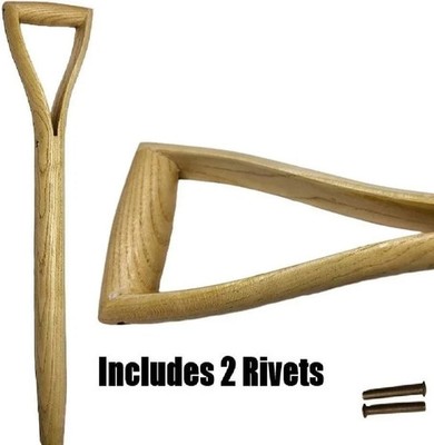 Ersatz Garten Spaten/Gabelstiel Schaft gespalten Hartholz 72 cm +2 Nieten