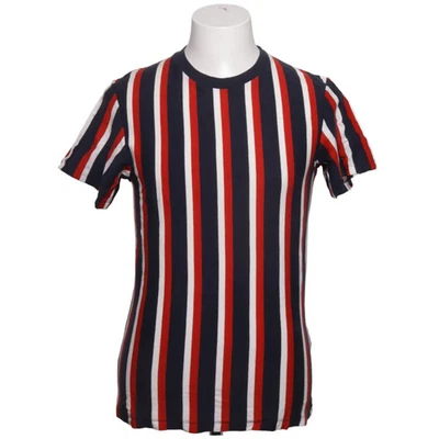 Zara, t-shirt, taille : S, bleu/rouge/blanc, coton, rayures, homme #d1E - Photo 1/4