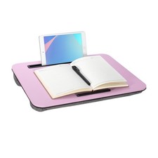 Portable Laptop Desk with Cushion Tablet Slot for Up to 16" Laptops Pink