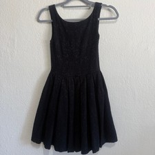 Zara Trafuluc Black Jacquard Textured Fit and Flare Dress Womens XS