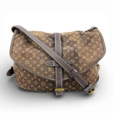 Borsa a tracolla unisex originale Louis Vuitton Monogram Mini Lin Saumur 30 M...