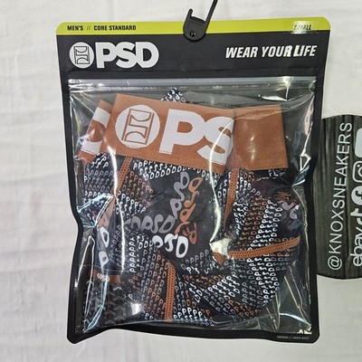 PSD Underwear Labyrinth Black Orange Boxer Briefs Men's Size Small