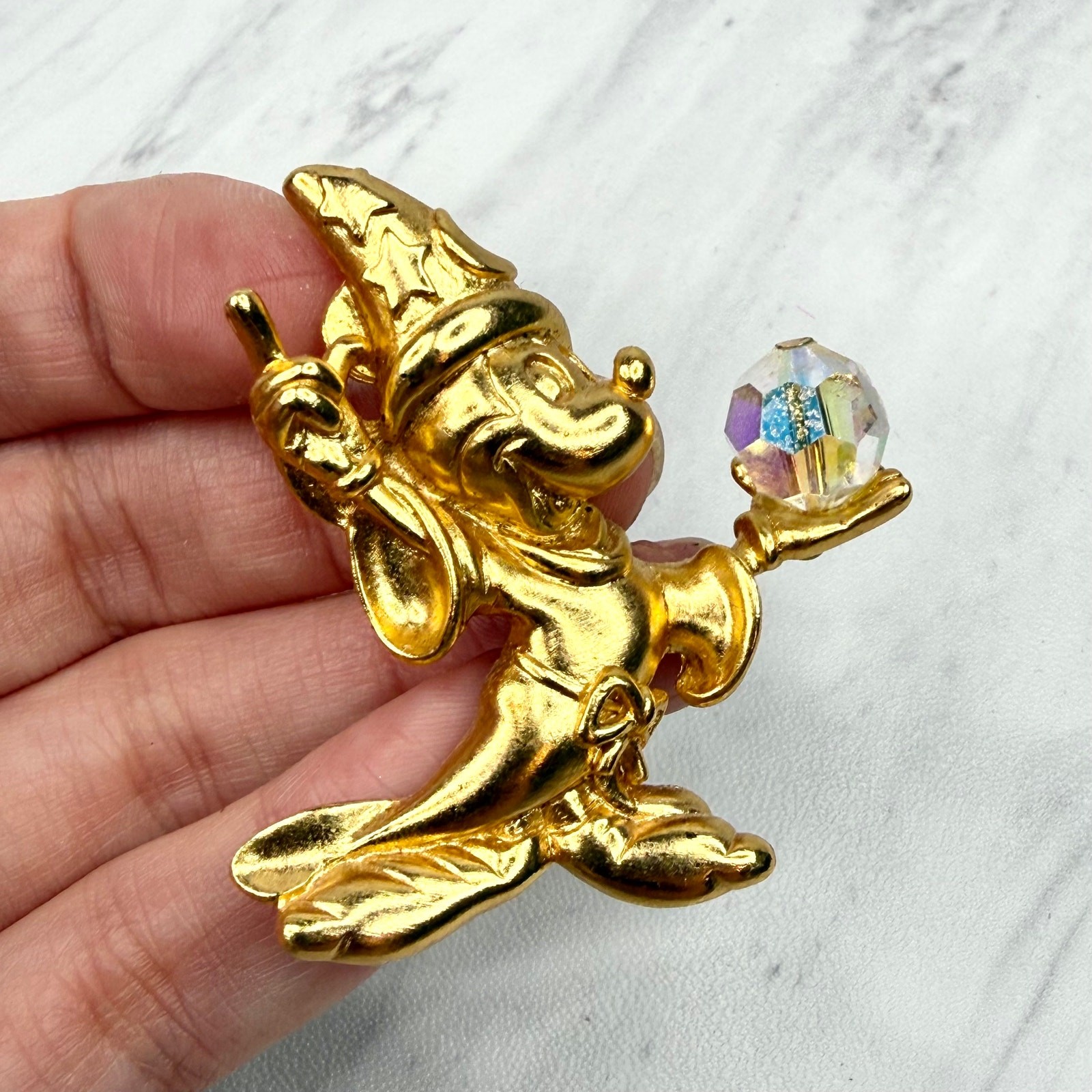Vintage 1986 Napier Gold Sorcerer Mickey Pin