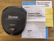 Sony Discman D-151 Portable CD Player with Digital Mega Bass. Used.