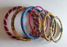 RJ Graciano Unique & Colorful Yarn Covered Bangle 7 Piece Set. Brand New $28.00