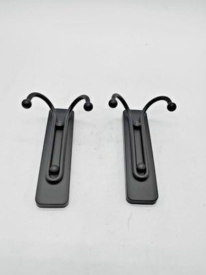 Command Large Matte Black Double Hooks 2 Pack Damage Free Wall Coat Hanger 4lb