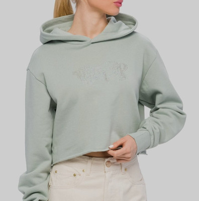 NWT Womens RIPNDIP Angels Cropped Hoodie Size S Rhinestones