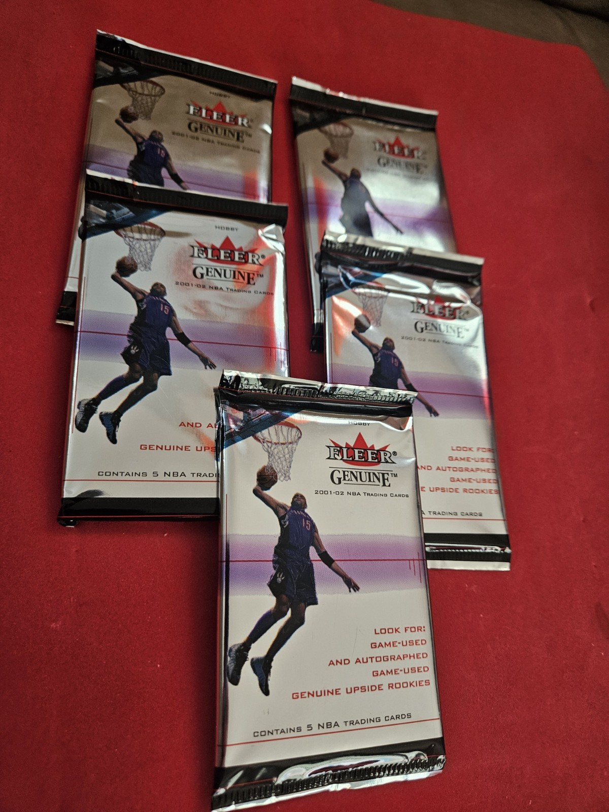 2001-02 Fleer GENUINE  BASKETBALL 5 PACK Lot, Game-used Memorabilia Cards, Auto. view 6