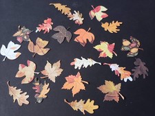 16pcs Assorted Leaves Fall Patterned Foliage Cardstock Die Cuts For Scrapbooking