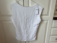 Abercrombie Fitch Blend Sleeveless Scoop-Neck Back Pullover Top White NWT Sz L