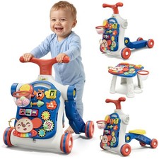HYES 5 in 1 Baby Push Walker for Baby Boy, Activity Center Learning to Walk, Sit