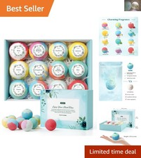 Aromatic Bath Bombs - 12 Assorted Fragrances for Moisturizing  Relaxation