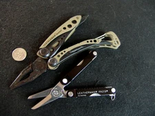 LEATHERMAN SKELETOOL--COYOTE TAN & BLACK--MULTI TOOL & MICRA--EXCELLENT--LOT 2