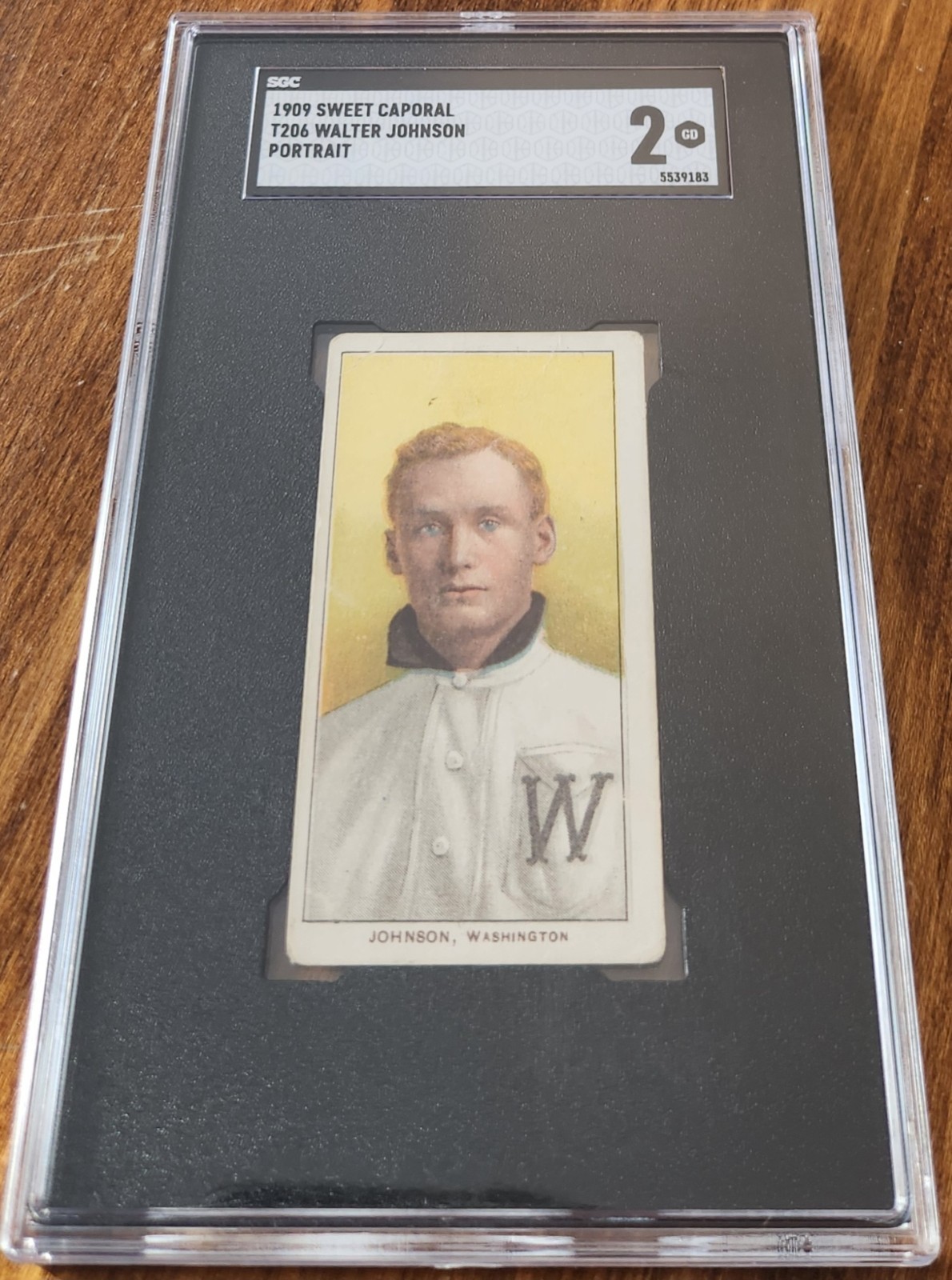1909-11 T206 Walter Johnson Portrait Sweet Caporal Ser. 150 Fact. 25 SGC 2 GOOD