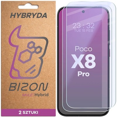 2x Schutzglas für Xiaomi POCO X8 Pro Bizon Displayschutzglas Hybridglas