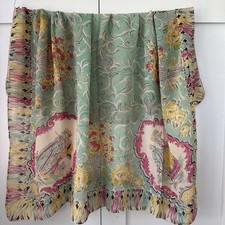 Vintage Unbranded Multicolo Old World Print Silk Crepe 34 x 32 Inch Scarf