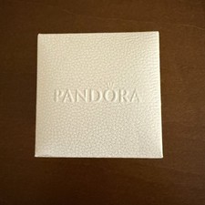Pandora Jewelry Gift Box For Charms And Rings, White With Black Velvet Lining
