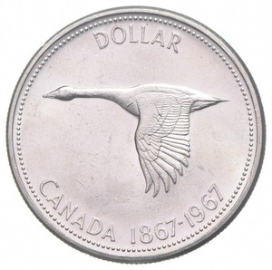 1867-1967 Canada 80% Silver Canadian Silver Dollar Goose *6535