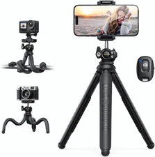 Lamicall Tripod for iPhone - 3 in 1 Flexible Phone with Wireless Black 