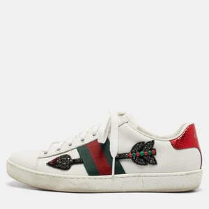 Baskets basses Gucci en cuir blanc Arrow Ace taille 35
