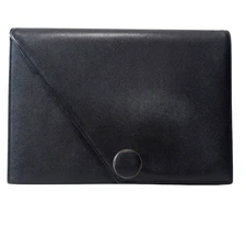 Yves Saint Laurent Vintage Clutch Bag Purse Leather Black YSL