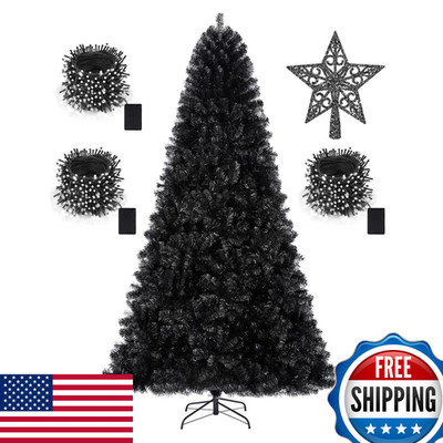 Ktkde 7.5Ft Black Christmas Tree Artificial Halloween Tree Decorations 1450