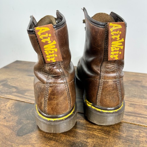 Dr Doc Martens 1460 Leather Boots England CRAZY HORSE Brown Mens 7 Womens 8 - Picture 6 of 9