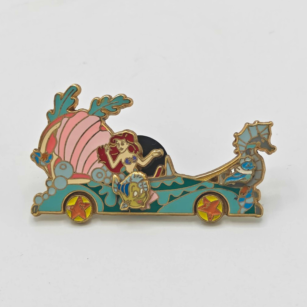 Disney The Little Mermaid Ariel Flounder Seashell Car Spinning Wheels Pin