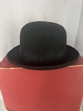 Borsalino Continental Hat Blk Made In Italy Antica Casa Fondata Nel 1857 Ex Cond